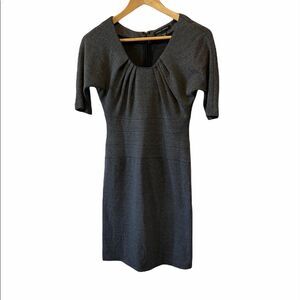 BANANA REPUBLIC Grey Tweed Scoop Neck Shift Dress